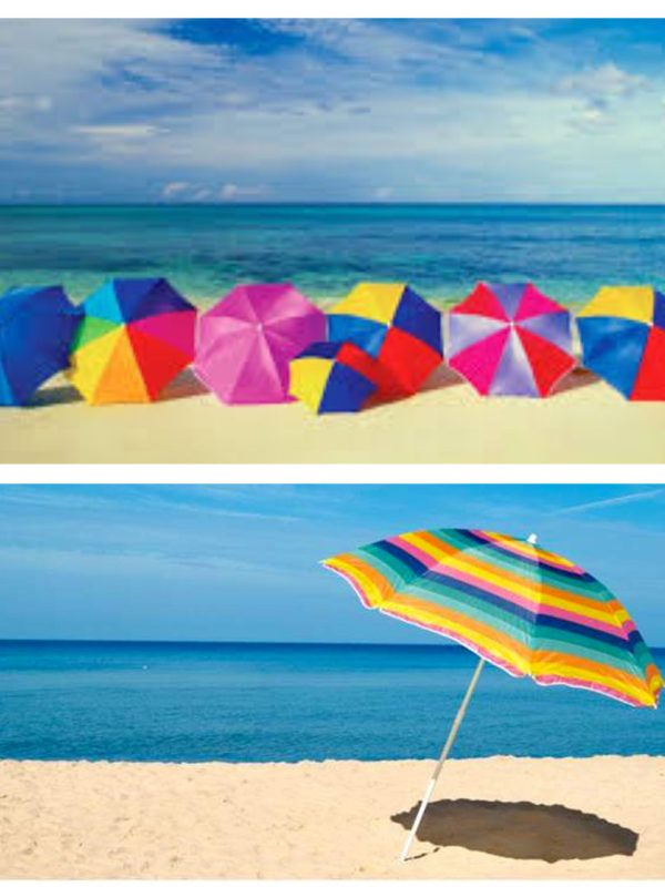 Umbrela plaja Sunflower, Ø150 cm, 2 piese, husa asortata, diferite culori!