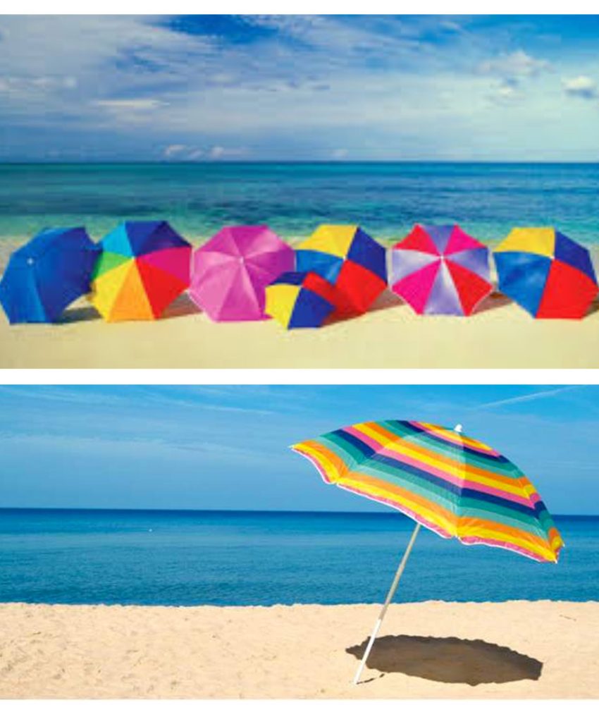 Umbrela plaja Sunflower, Ø150 cm, 2 piese, husa asortata, diferite culori!