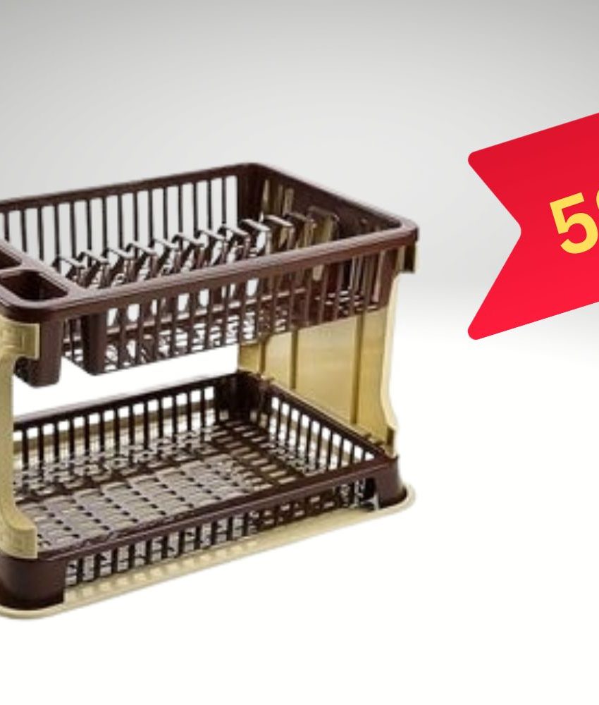 Uscator de vase etajat, tip ratan, cu suport de pahare, farfurii si tava de scurgere, finisaj dantelat!