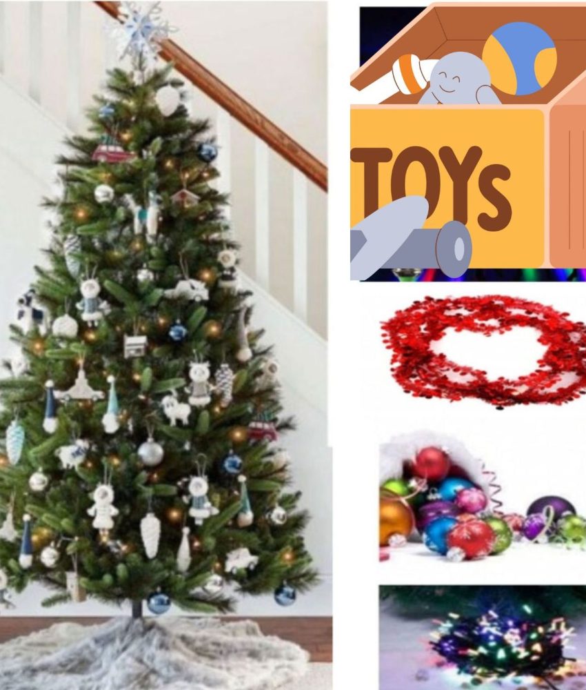 Brad artifical de Craciun 1.8 m, suport, complet impodobit! Pachet ornamente brad: globuri + beteala + instalatie luminoasa! Cadou o jucarie!