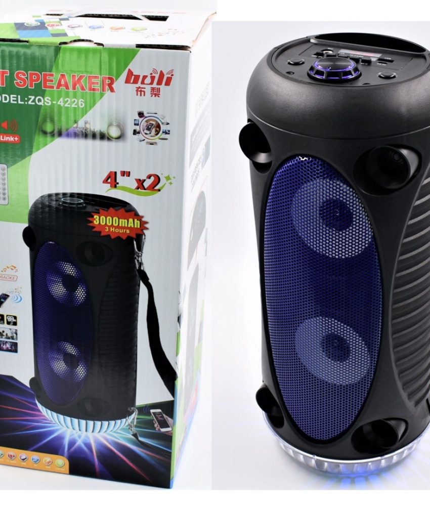 Boxa Portabila Activa Cu 2 Difuzoare, ZQS 4226, Bluetooth, USB, TF/SD Card, Aux, Radio FM, Telecomanda