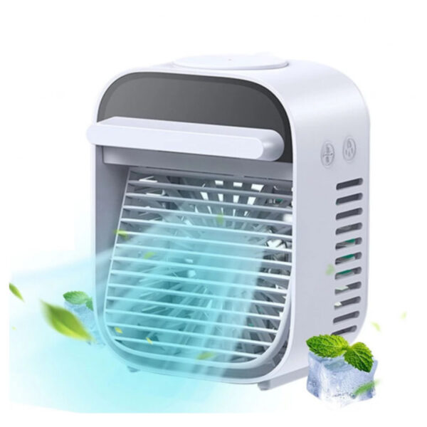 Aer conditionat portabil cu Lumina led Ambientala, Racire cu Umidificare, Alimentare USB