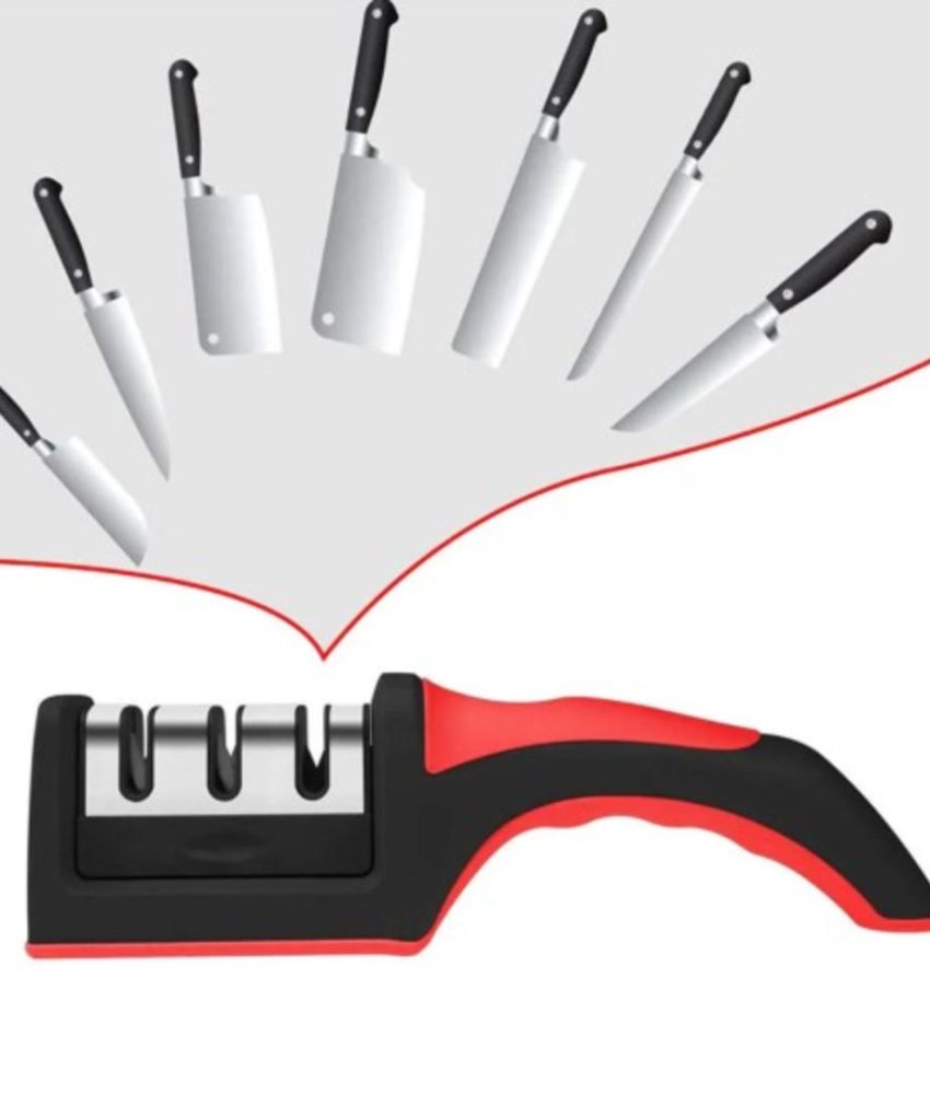 Dispozitiv de ascutit cutite cu 3 trepte de ascutire + Cadou 3 cutite inox!