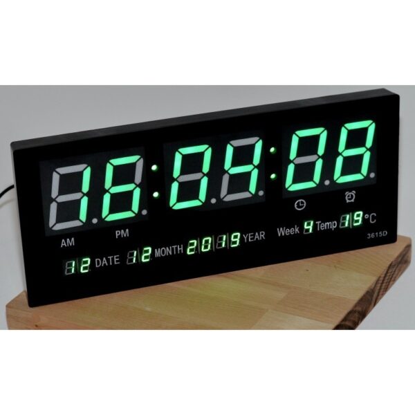 Ceas De Perete Cu Afisaj Digital, Termometru, Calendar cu ajustare luminozitate automata!