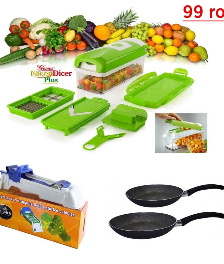 Razatoarea Nicer Dicer 9 piese, 11 moduri de taiere + Set 2 Tigai teflonate + Aparat profesional de facut sarmale