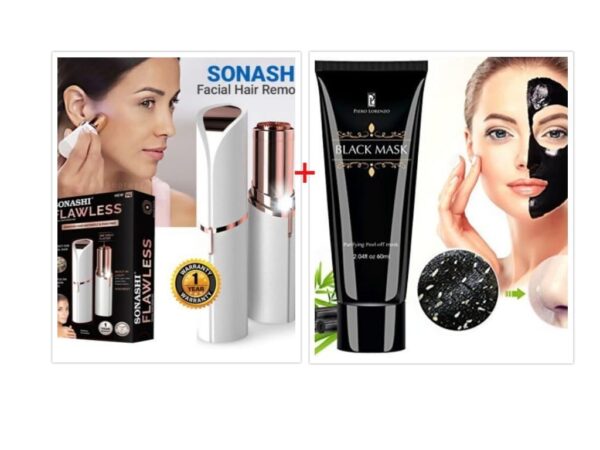 Epilator facial hipoalergenic vazut la TV, care indeparteaza parul facial + CADOU o Masca Neagra de fata pentru indepartarea punctelor negre