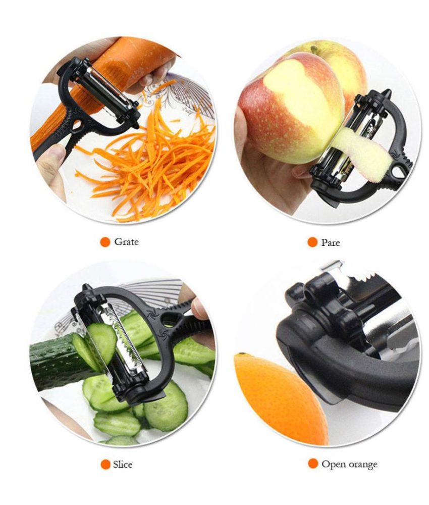 Pachet bucatarie 6 articole: Tigaie grill+Tigaie sosuri+Razatoare 7 piese Vanora Home+Cutit Razuitor fructe,legume 3in1+Sita pliabila orez,fasole,mazare