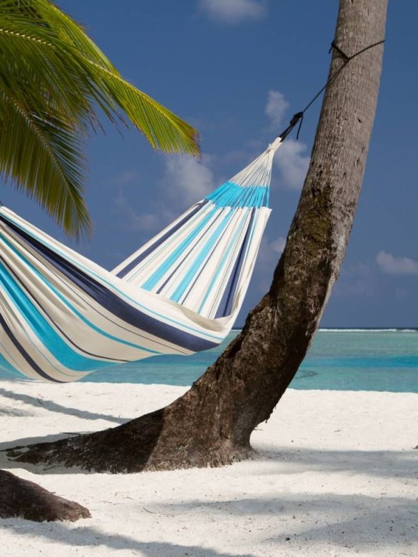 Hamac columbian multicolor, din bumbac, 80x200cm, material foarte rezistent, sistem de prindere