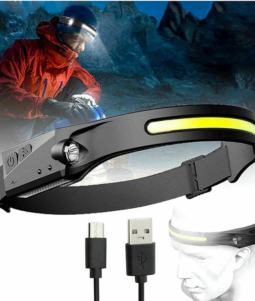 Lanterna Full Vision LED, Frontala, Silicon, Acumulator, Senzor de inductie cu unde laterale, rezistenta la ploaie, IPX4