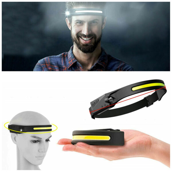 Lanterna Full Vision LED, Frontala, Silicon, Acumulator, Senzor de inductie cu unde laterale, rezistenta la ploaie, IPX4