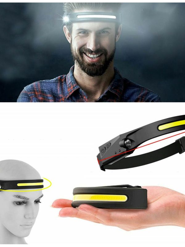 Lanterna Full Vision LED, Frontala, Silicon, Acumulator, Senzor de inductie cu unde laterale, rezistenta la ploaie, IPX4