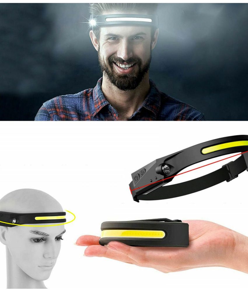 Lanterna Full Vision LED, Frontala, Silicon, Acumulator, Senzor de inductie cu unde laterale, rezistenta la ploaie, IPX4