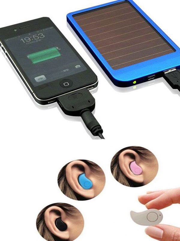 Incarcator SOLAR Telefon/Tableta, pentru calatorii si acasa + cablu USB de incarcare + CADOU Casca Bluetooth