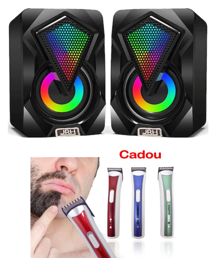 Sistem 2 boxe JRH, leduri, mufa casti, RMS 6W + Cadou Aparat de ras Nova