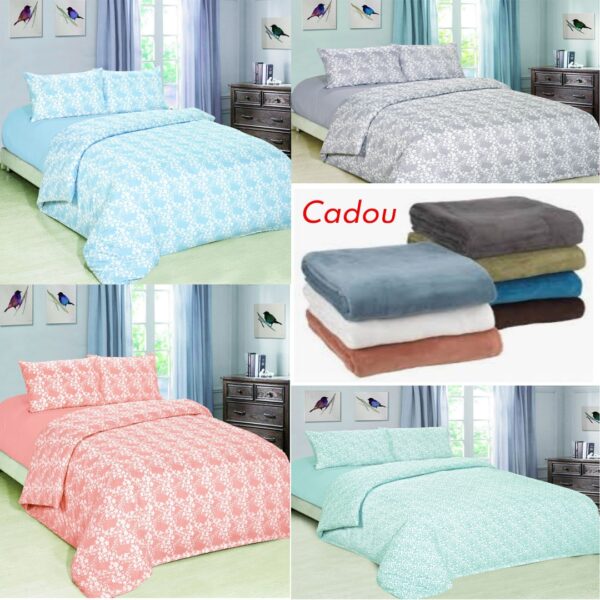 Oferta zilei! Lenjerie de pat 4 piese Ranforce Premium + Cadou 1 patura pufoasa, la doar 99 ron!