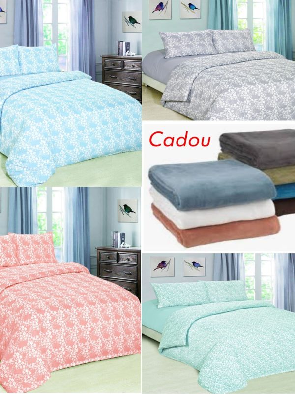 Oferta zilei! Lenjerie de pat 4 piese Ranforce Premium + Cadou 1 patura pufoasa, la doar 99 ron!