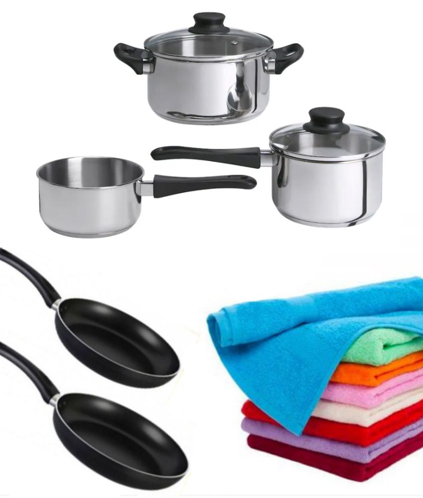 Oale inox 5 Piese + Set 2 Tigai teflon + CADOU Set 5 prosoape bumbac pakistanez!