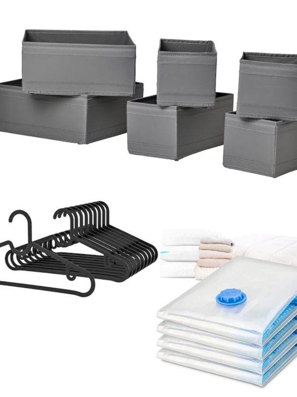 Set 6 buc cutii depozitare ,10 umerase plus 4 saci de vidat haine cu dimensiunea de 70x110 cm