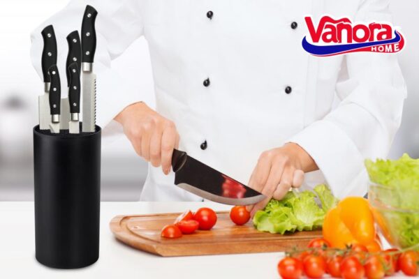 Bloc cutite universal negru 22.5 x 11cm, VANORA HOME