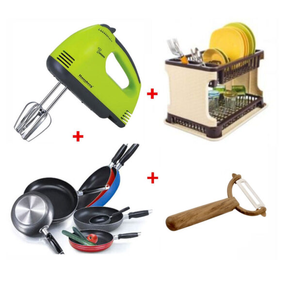 Mixer electric, 7 viteze, 4 palete + Suport vase etajat tip ratan + 1 Tigaie teflon + CADOU cutit de curatat fructe si legume!