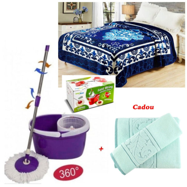 Patura Luxury groasa, 200X230cm, diferite modele/culori + Mop rotativ cu galeata, Easy Clean+ Cadou Set 2 Prosoape de baie, 50x100cm bumbac Eco!
