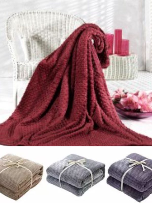 Patura Popcorn, 200×220 cm, pufoasa si calduroasa, diferite culori: mov, gri, albastru, turqoise, bordo, crem, verde, roz