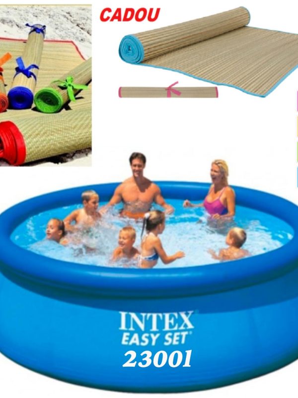Piscina gonflabila, rotunda, BestWay FastSet, 244 x 61 cm, 1880 L+ Cadou Rogojina de plaja din bambus!