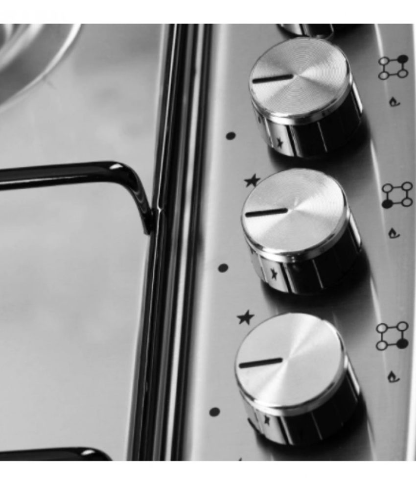 Plita incorporabila Hausberg HB 555, Gaz, electric, 4 Arzatoare, Otel inoxidabil, dispozitiv siguranta gaz