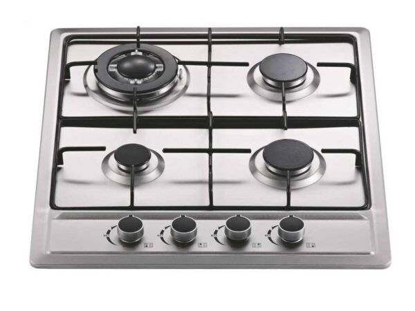 Plita incorporabila Hausberg HB 555, Gaz, electric, 4 Arzatoare, Otel inoxidabil, dispozitiv siguranta gaz