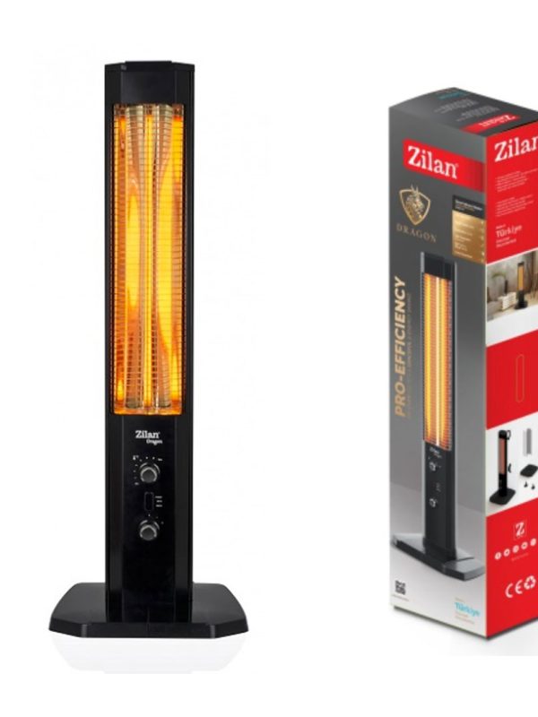 Radiator cu infrarosu vertical Zilan 3123, 1800 W, negru