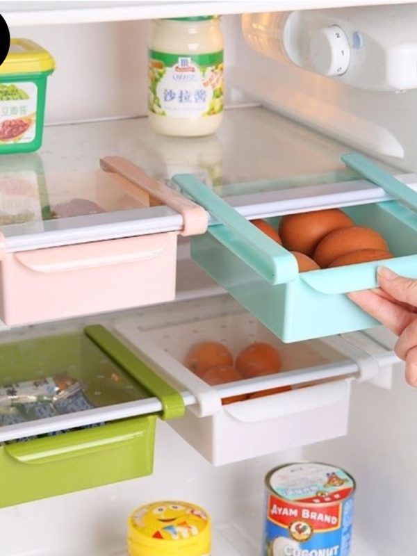 Set 2 organizatoare frigider tip sertar, diferite culori