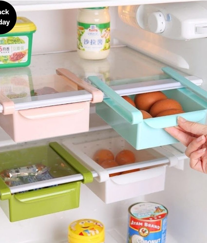 Set 2 organizatoare frigider tip sertar, diferite culori