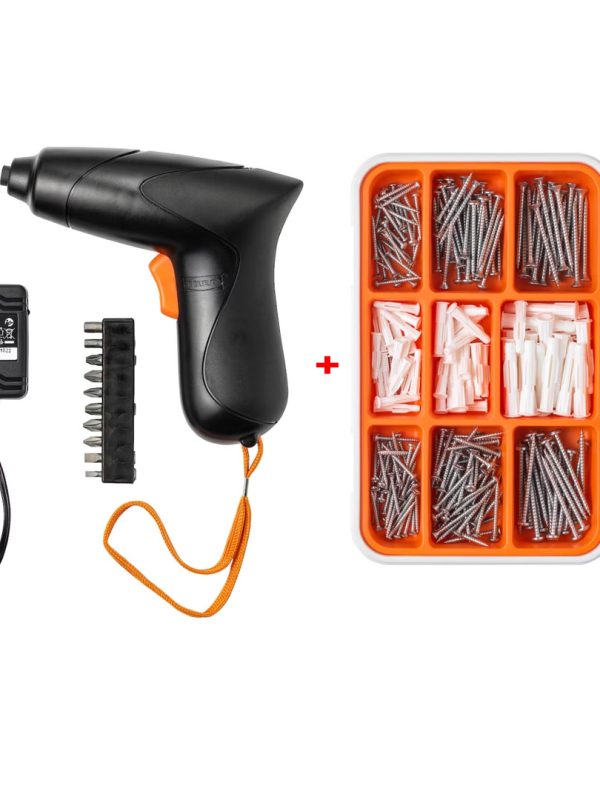 Surubelnita fara fir li-ion, cu acumulator si suport pentru burghiu + trusa 260 piese holsuruburi si dibluri + CADOU 10 capete de surubelnita, la doar 99 lei in loc de 220!