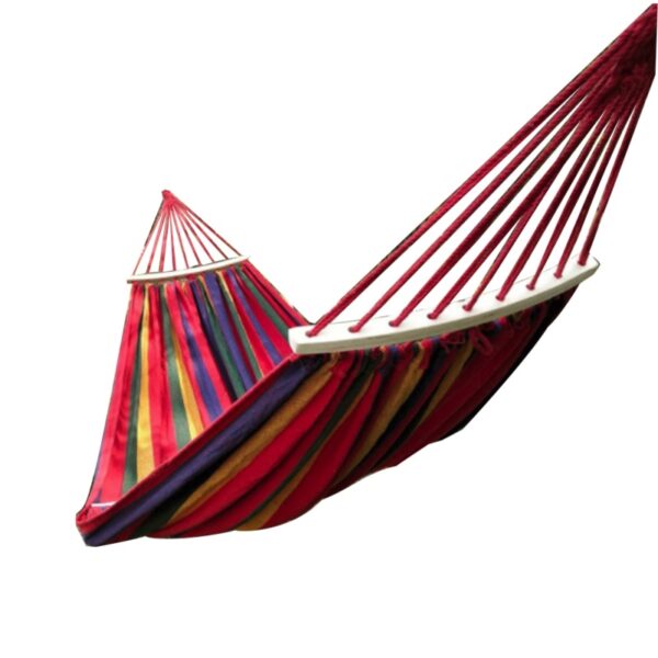 Hamac cu bara de lemn, multicolor bumbac,  200x120cm