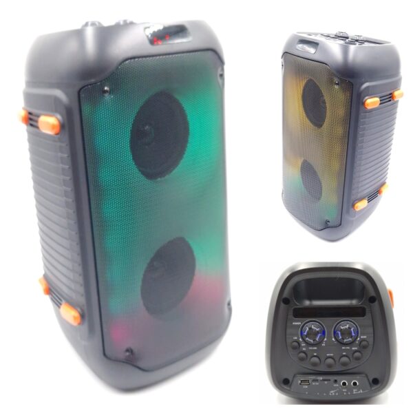 Boxa ROVOLT Buetooth led party FB-2401L cu 2 difuzoare 4",putere 20W/difuzor,desing portabil incorporat in maner de transport!