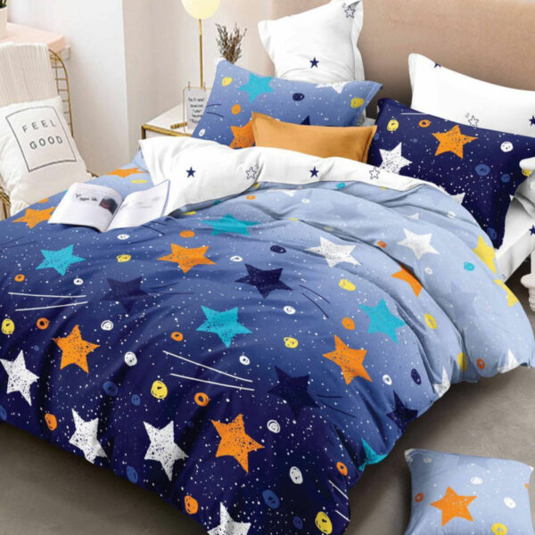Lenjerie de pat cocolino – FALLING STARS,pentru pat dublu,4 piese!