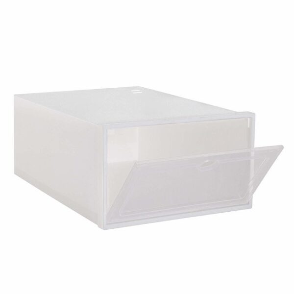 Cutie pentru  Depozitare Incaltaminte, Organizare Pantofi,Protectie Impotriva Prafului, Plastic, Alb/Transparent