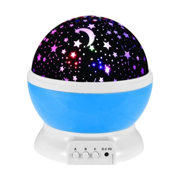 Lampa de veghe cu proiector  rotativ cu stele si Luna,cu functie de rotatie la 360 grade!