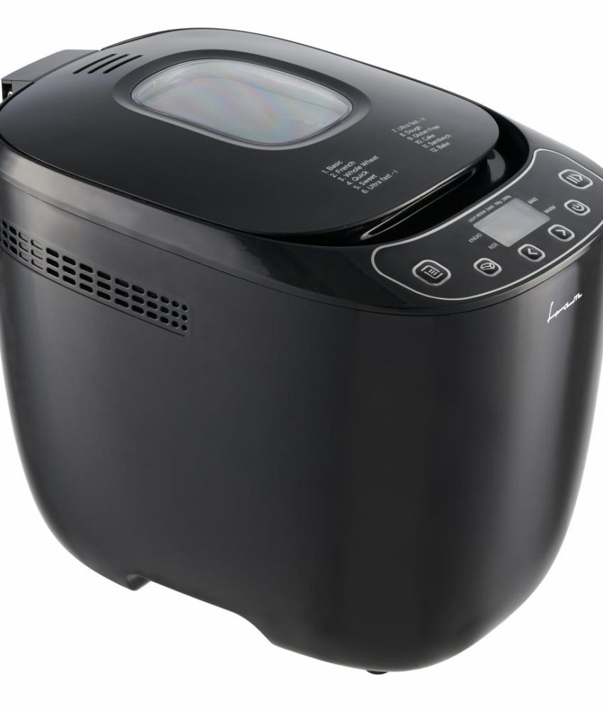 Masina de facut paine FRAM FBM-900BK, 550 W, capacitate 700-1000 g, 12 programe, functie mentinere la cald 30 min,afisaj LCD ,negru
