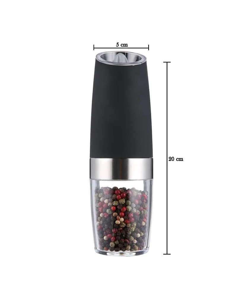 Rasnita electrica cu LED, mecanism ceramica, pentru sare,piper si condimente , negru-argintiu