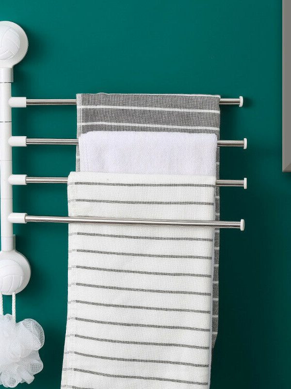 Suport cu ventuze pentru 4 prosoape, pentru perete