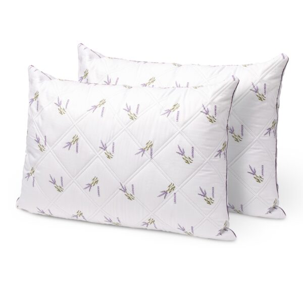 Set 2 Perne Matlasate Lavanda cu fermoar 50/70 cm