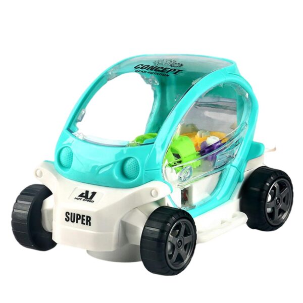 Masina electrica de jucarie transparenta, masina de jucarie gear cu muzica usoara pentru kid boys
