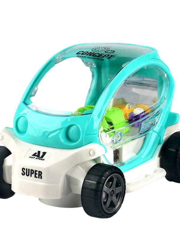 Masina electrica de jucarie transparenta, masina de jucarie gear cu muzica usoara pentru kid boys