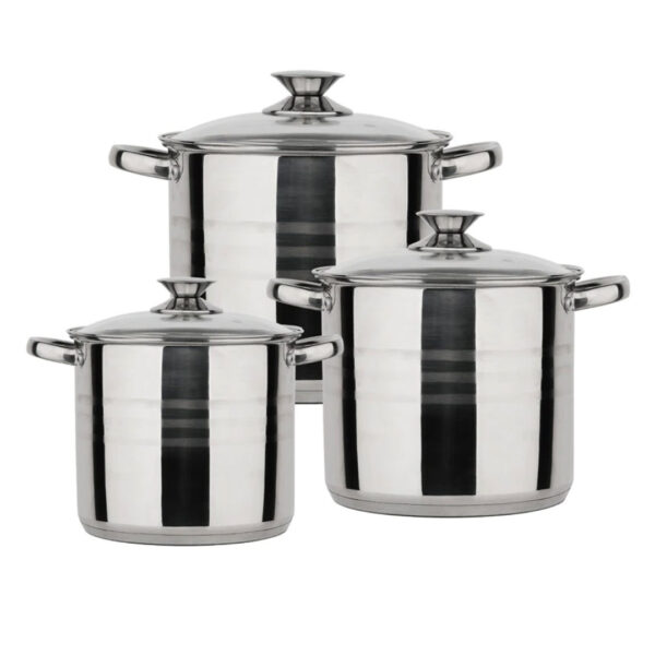 Set oale din Inox 6 piese, Blaumann Flexi Line, capacitate 4 L, 5 L, 7 L, BL-1424-6, baza termica 3 straturi