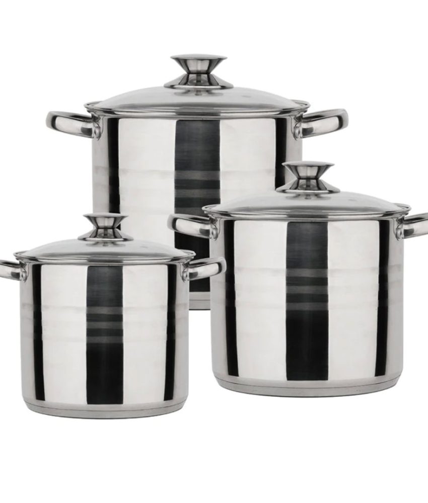 Set oale din Inox 6 piese, Blaumann Flexi Line, capacitate 4 L, 5 L, 7 L, BL-1424-6, baza termica 3 straturi