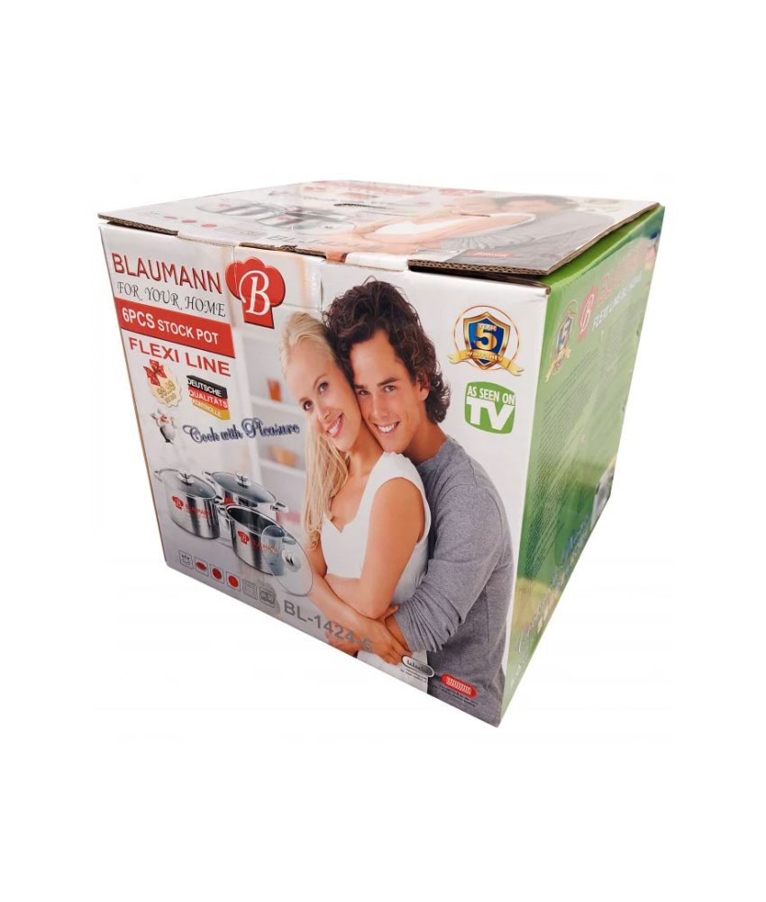 Set oale din Inox 6 piese, Blaumann Flexi Line, capacitate 4 L, 5 L, 7 L, BL-1424-6, baza termica 3 straturi