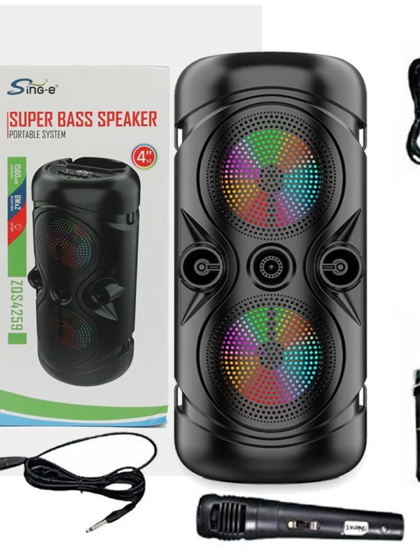 Boxa Portabila ZQS4259 + Microfon, Bluetooth, 100 W P.M.P.O, Mp3 Digital Player, 2 Difuzoare, Led RGB