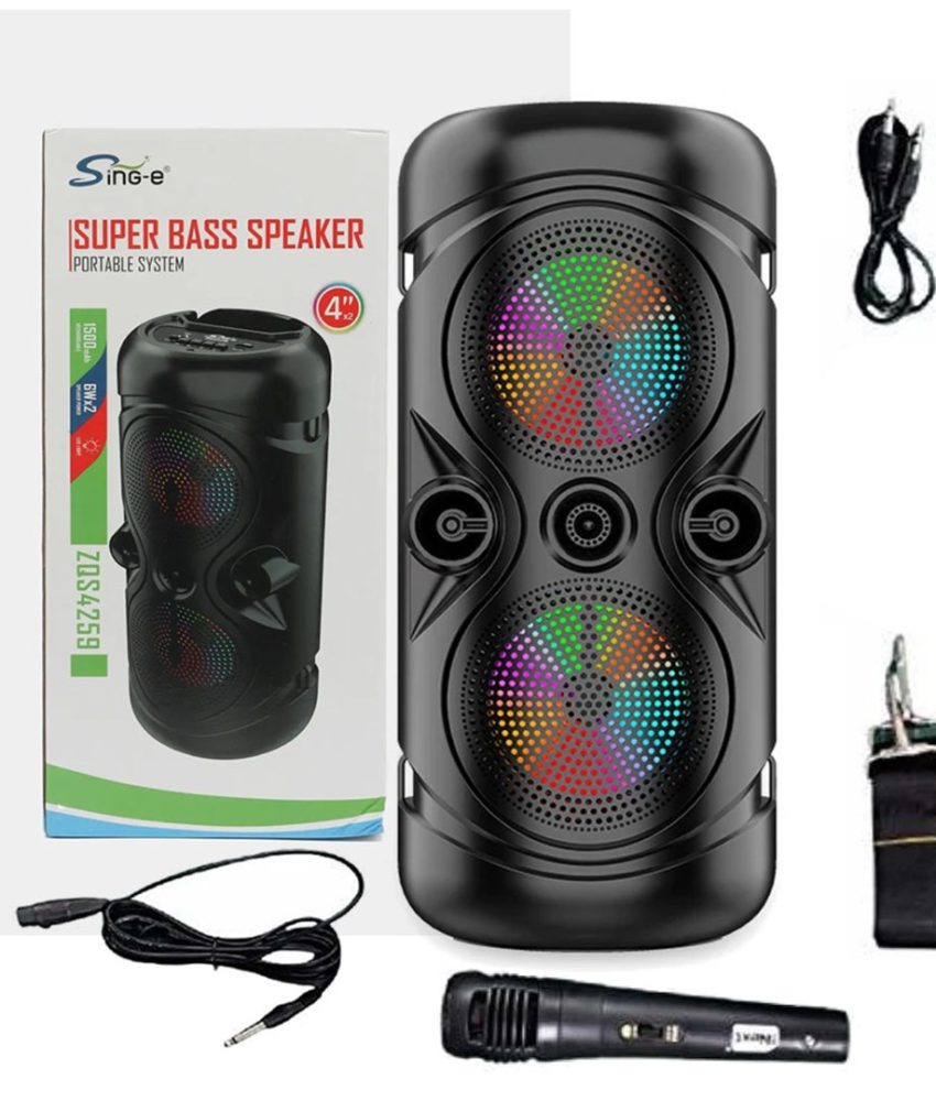 Boxa Portabila ZQS4259 + Microfon, Bluetooth, 100 W P.M.P.O, Mp3 Digital Player, 2 Difuzoare, Led RGB