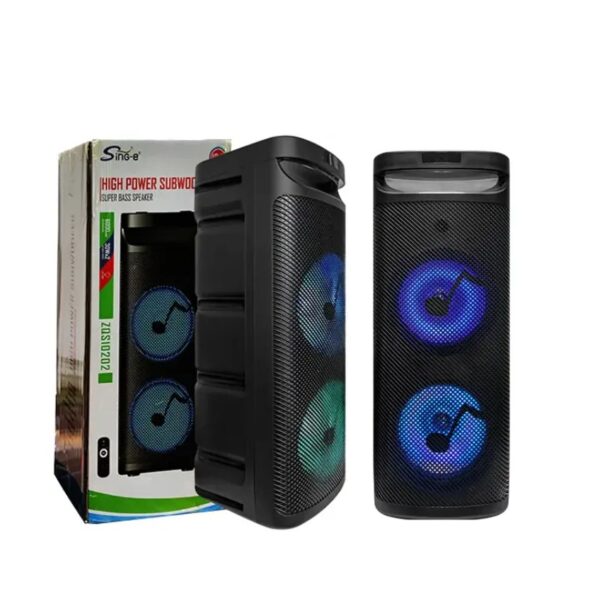 Boxa portabila ZQS-10202 ,74cm,bluetooth, mp3 digital player, 200 W muzicali,difuzor 15 "x2 ,Microfon ,led RGB,telecomanda
